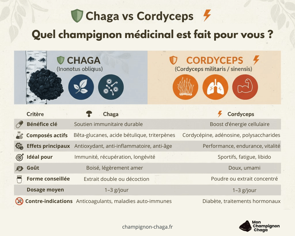Chaga ou cordyceps