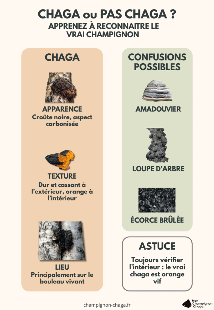 Infographie pour reconnaître le chaga