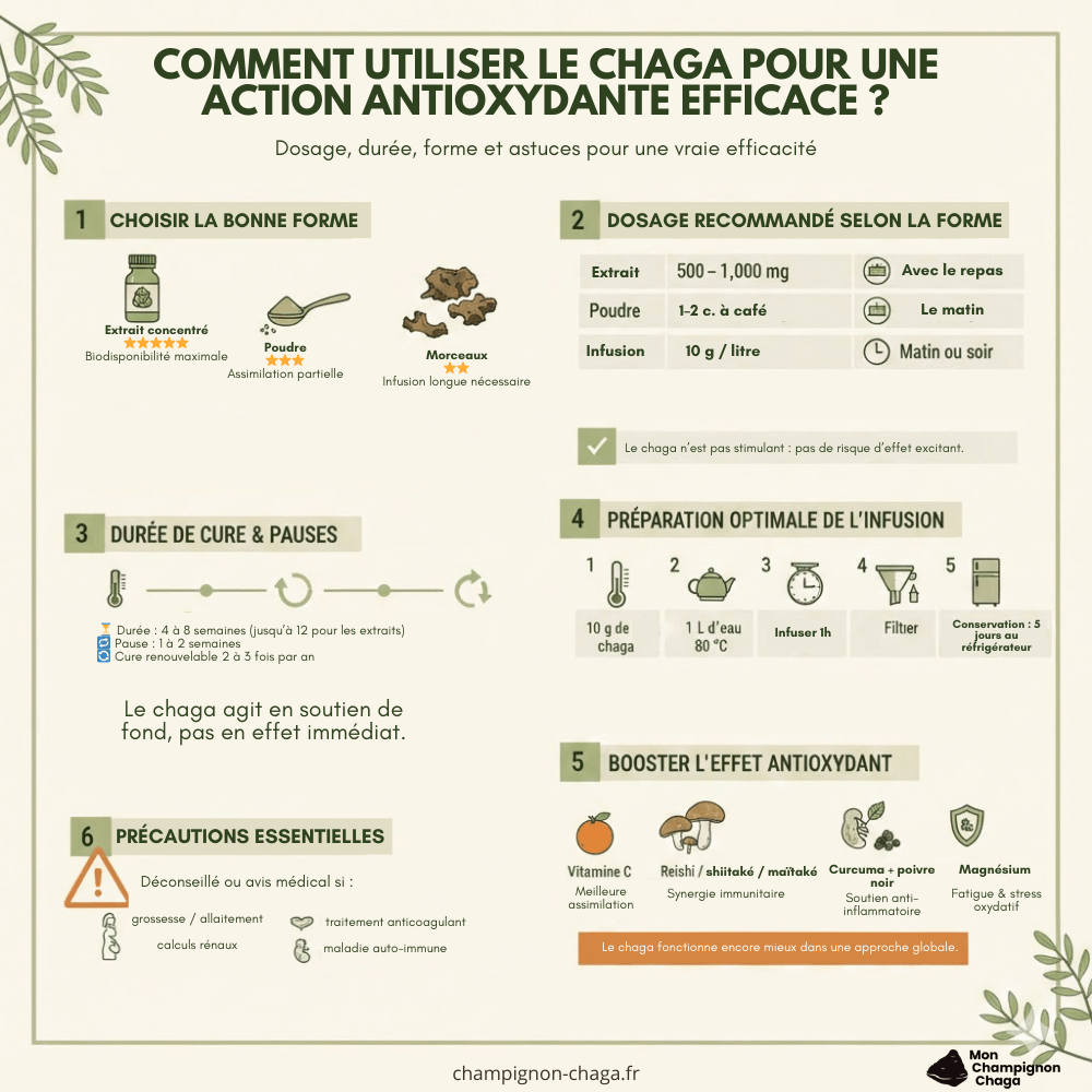Comment utiliser le chaga pour une action antioxydante efficace ?