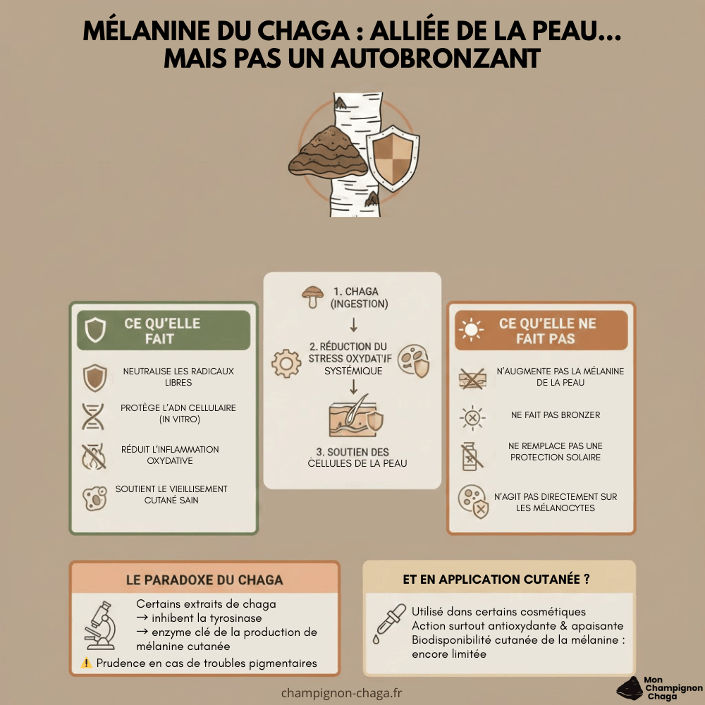 Mélanine du chaga pour la peau