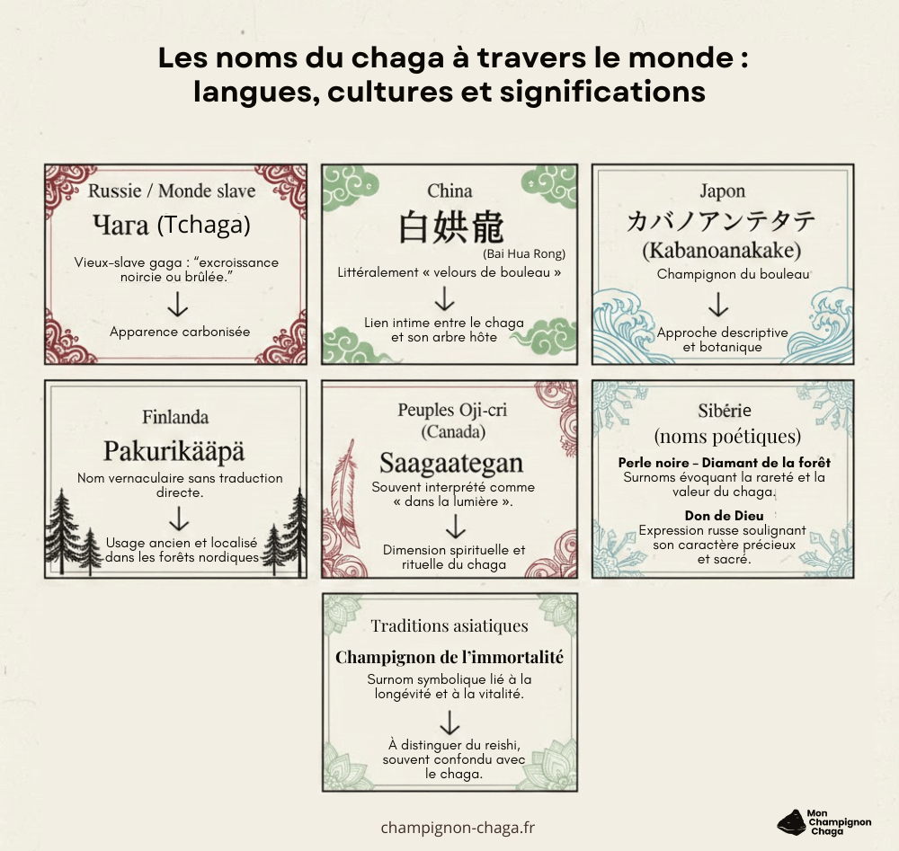 Noms du chaga à travers le monde