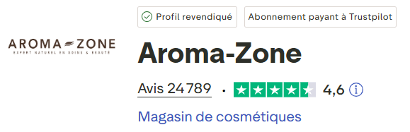 Avis Trustpilot Aroma-Zone